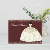 Invitation Bourgogne Golden Dress Parties scintillant Invitat (Debout devant)