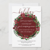 Invitation Bourgogne Green Floral Wreath Corporate Holiday (Devant)