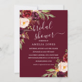 Invitation Bourgogne Ivory Floral Mariage (Devant)