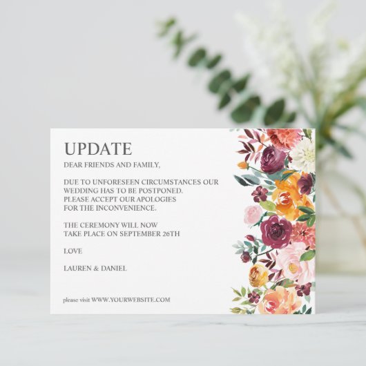 Invitation Bourgogne | MARIAGE botanique rustique (Debout devant)