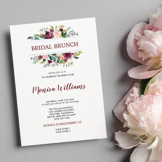 Invitation Bourgogne | Mariage de brunch nuptial