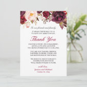 Invitation Bourgogne Mariage Floral Lieu Cadre Merci (Debout devant)