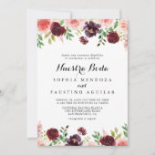 Invitation Bourgogne Mariage Floral Nuestra Boda (Devant)