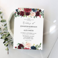 Bourgogne & Marine, Blush Pink Floral Mariage 2 In