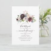 Invitation Bourgogne, marine et Bat mitzvah blush (Debout devant)