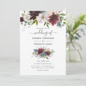 Invitation Bourgogne, Marine et Blush FlorMariage (Debout devant)