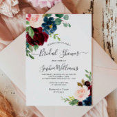 Invitation Bourgogne & Marine Floral Bridal Showboat Invitati