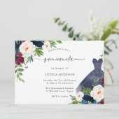 Invitation Bourgogne & Marine Robe Florale Quinceanera Party (Debout devant)