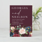 Invitation Bourgogne, Maroon Botanique Automne Ou Mariage De  (Debout devant)