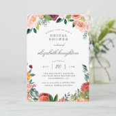 Invitation Bourgogne Marsala Blush rose Fête des mariées flor (Debout devant)