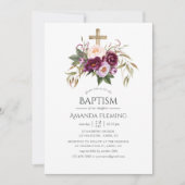 Invitation Bourgogne/Marsala et baptême de la Pêche ou baptêm (Devant)