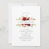 Invitation Bourgogne - Marsala et Blush Floral Confirmation (Devant)