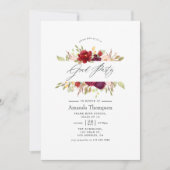 Invitation Bourgogne - Marsala et Blush Floral Graduation (Devant)