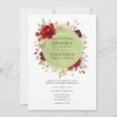 Invitation Bourgogne - Marsala et Blush Floral Mariage (Devant)