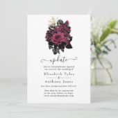 Invitation Bourgogne - Marsala et Gold Floral Mariage (Debout devant)