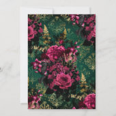 Invitation Bourgogne - Marsala et Gold Floral Mariage (Dos)