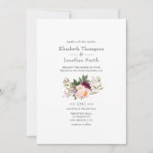 Invitation Bourgogne - Marsala et Peach Floral Wedding Invita (Devant)
