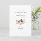 Invitation Bourgogne - Marsala et Peach Floral Wedding Invita (Debout devant)