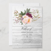 Invitation Bourgogne - Marsala et Peach Rustic Floral Mariage (Devant)