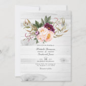 Invitation Bourgogne - Marsala et Peach Rustic Floral Mariage (Devant)