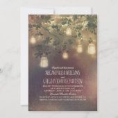 Invitation Bourgogne Marsala Fall Mason Jar Lumières Mariage (Devant)