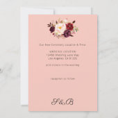 Invitation Bourgogne Marsala Floral Changer la date rose 2 V3 (Dos)