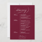 Invitation Bourgogne Marsala Mariage Week-end de bienvenue (Dos)