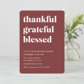 Invitation Bourgogne Merci Grateful Thanksgiving (Debout devant)