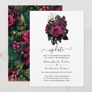 Invitation Bourgogne - Mise à jour de mariage floral Marsala
