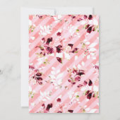 Invitation Bourgogne moderne & Blush Floral Wedding Invitatio (Dos)