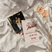 Invitation Bourgogne Moderne Retro Gras Mariage Unique