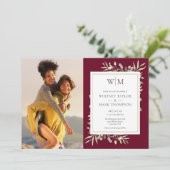 Invitation Bourgogne Monogramme Mariage photo (Debout devant)