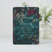 Invitation Bourgogne Moody Peonies Fête des mariées florale (Debout devant)