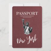 Invitation Bourgogne New York City Passport Mariage (Dos)