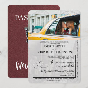 Invitation Bourgogne New York City Passport Mariage