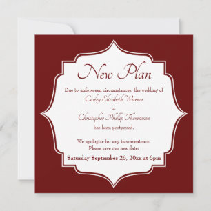 Invitation Bourgogne Nouvelle Date Reportée Mariage Faire-par