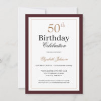 Bourgogne Or Classique Fête d'anniversaire 50 ans