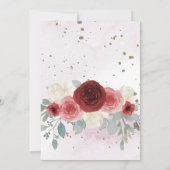 Invitation Bourgogne Or Floral Tan Princess Sweet 16 (Dos)