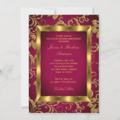 Invitation Bourgogne Or Photo 50e Anniversaire de Mariage (Dos)