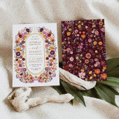 Invitation Bourgogne Orange Fleur sauvage d'automne Jardin Ma