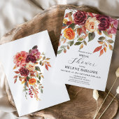 Invitation Bourgogne Orange Rustique Boho Elégante Fête des m