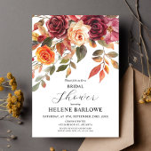 Invitation Bourgogne Orange Rustique Boho Elégante Fête des m