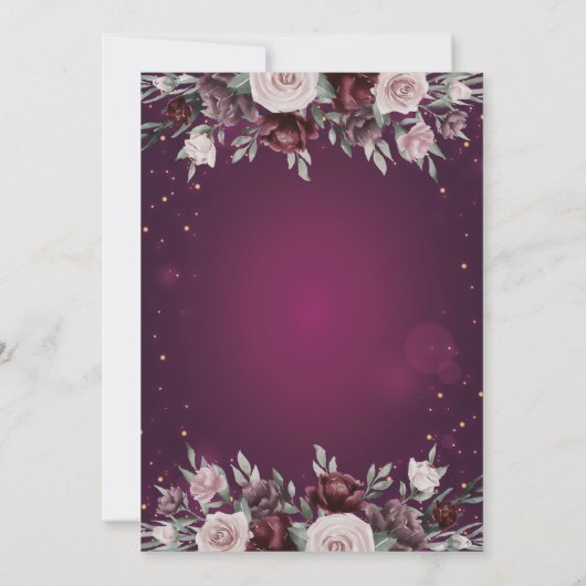 Invitation Bourgogne Parties scintillant Ballons Fleurs 90e a (Dos)