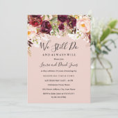 Invitation Bourgogne Pêche Florale dentelle Mariage Vow Renou (Debout devant)