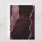 Invitation Bourgogne Red Gold Agate 50e fête d'anniversaire (Dos)