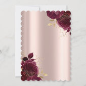 Invitation Bourgogne Rose Chic Rose Gold Quinceañera (Dos)