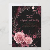 Invitation Bourgogne Rose Custom 40e anniversaire (Devant)