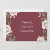 Invitation Bourgogne Rose du pays rose Photo 80e anniversaire (Dos)