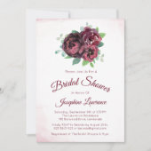 Invitation Bourgogne Rose Floral (Devant)