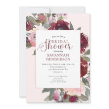 Bourgogne Rose Floral Fête de Mariage